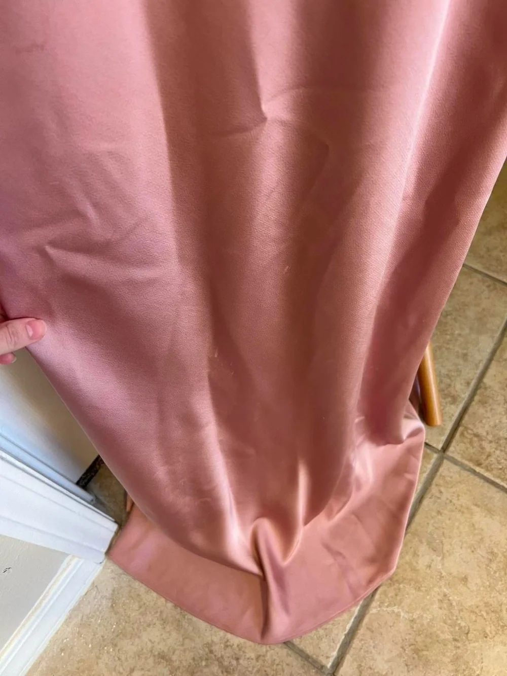 Halter Satin Bridesmaid Dress in Dusty Rose